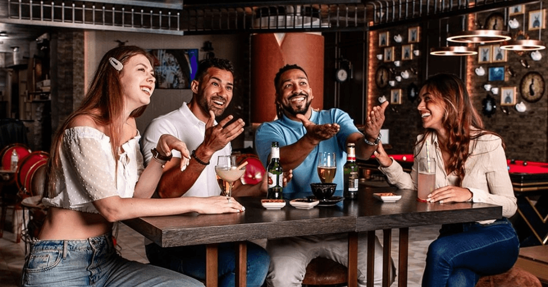 Guests enjoying drinks at Roaring Rabbit