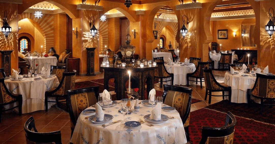 Inside dining area at Tagine