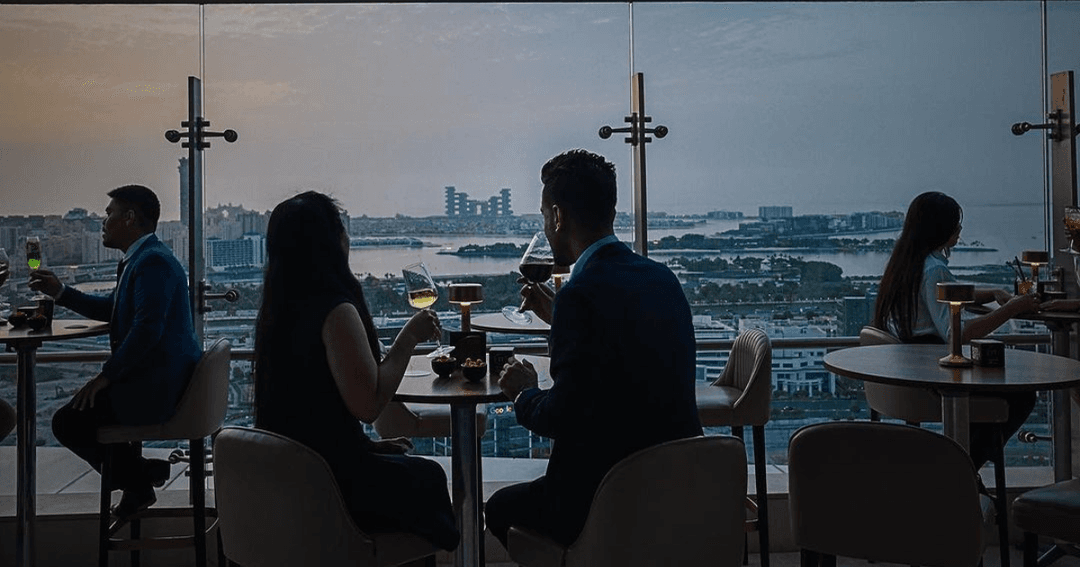 Guest enjoying drinks after work