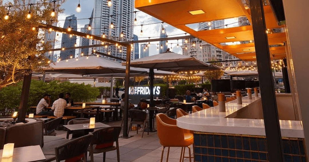 Outside terrace at TGI Friday's