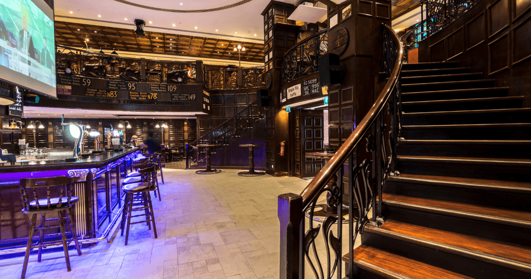 inside of double decker pub dubai