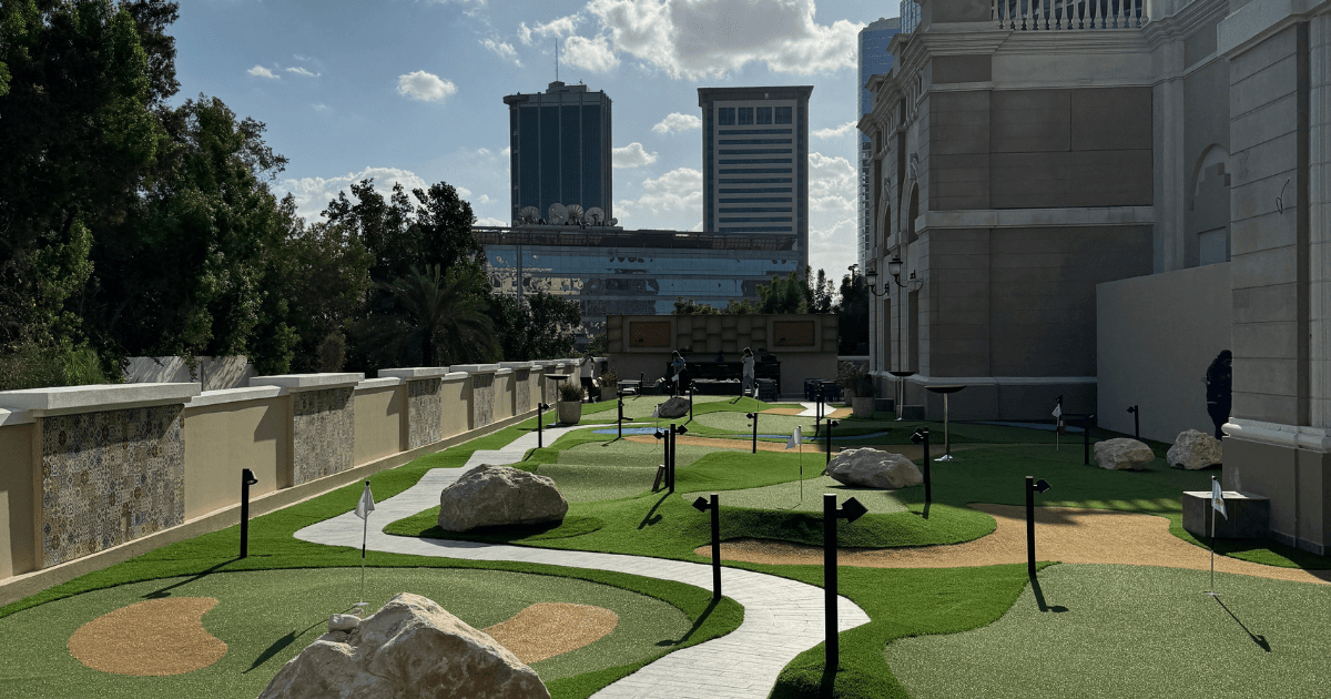 Five Iron Golf outside terrace