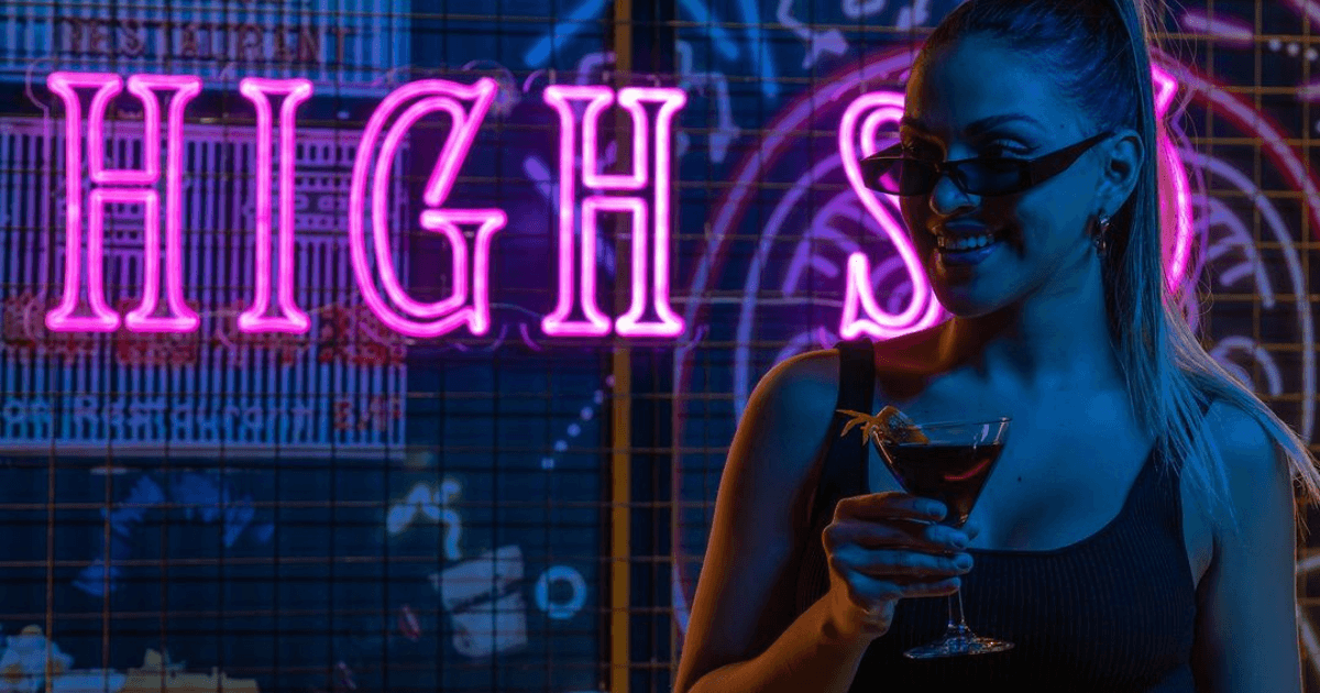 girl enjoying a drink at High So