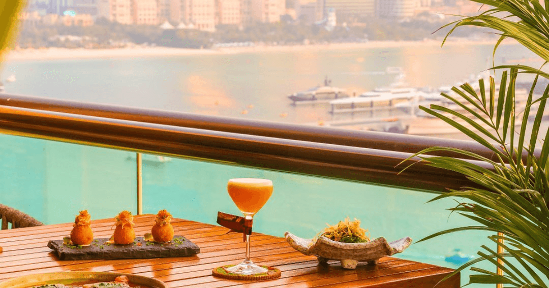 Food and drinks on Above Eleven's outside sitting area.