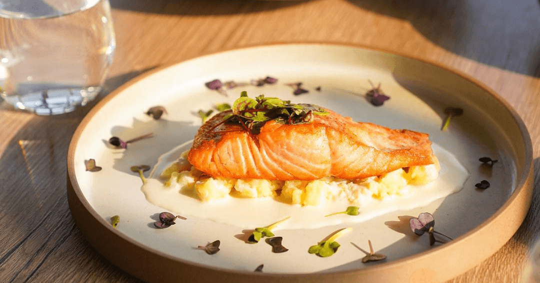 Salmon & Sorrel on a plate