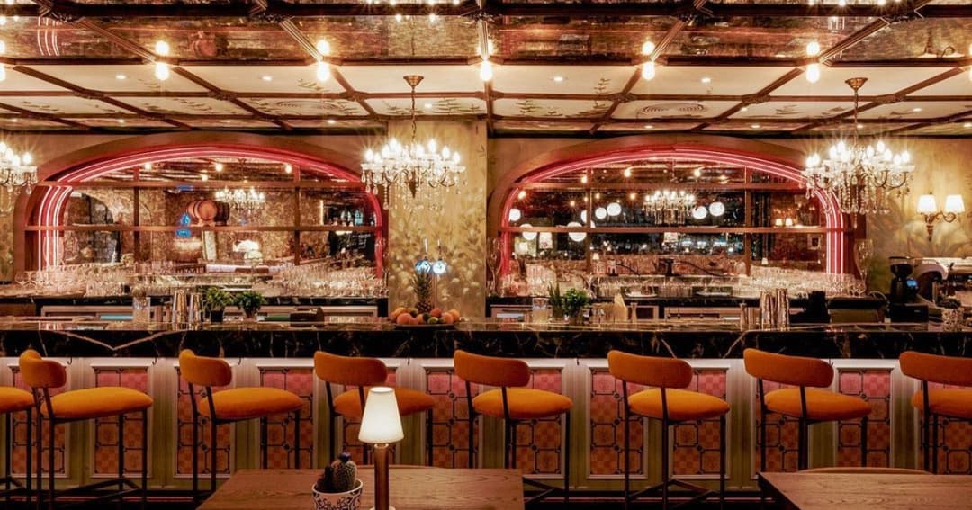 Interior of a restaurant and bar