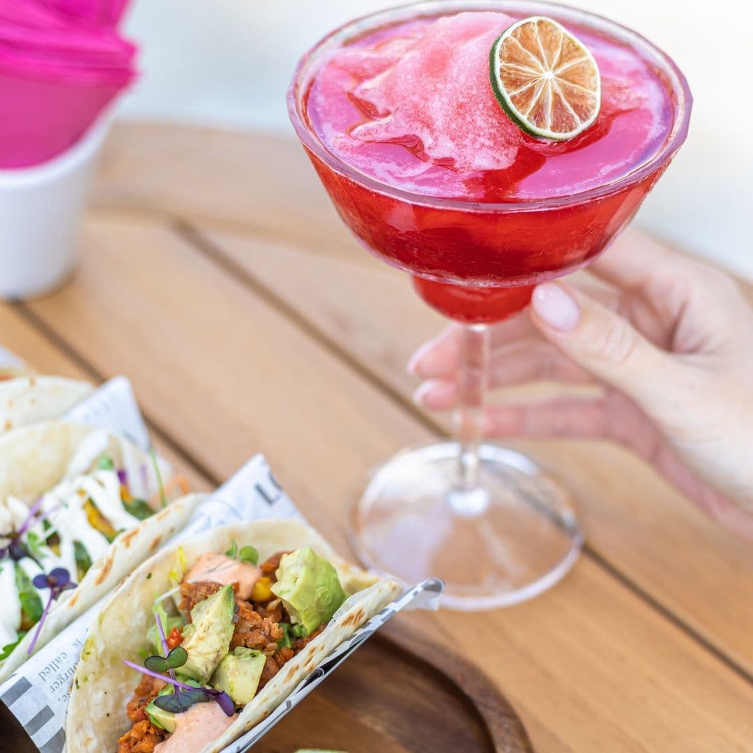 A Taco dish and a margarita